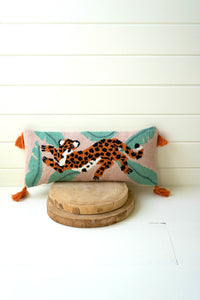 Cheetah with Tassels Pillow
