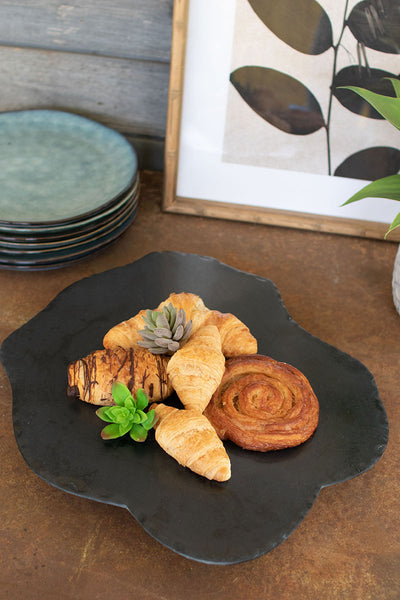 Black Lime with Rustic Edge Lazy Susan